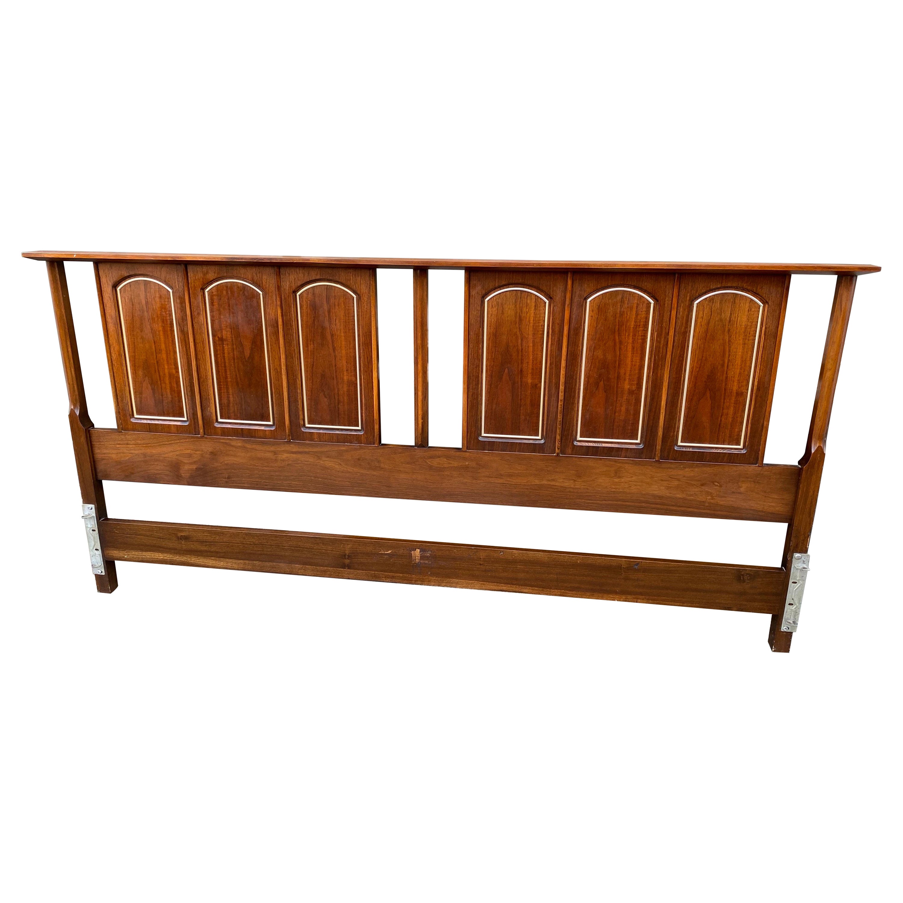 Extra Wide KingSize Headboard in Rosewood and Chrome For Sale at 1stDibs
