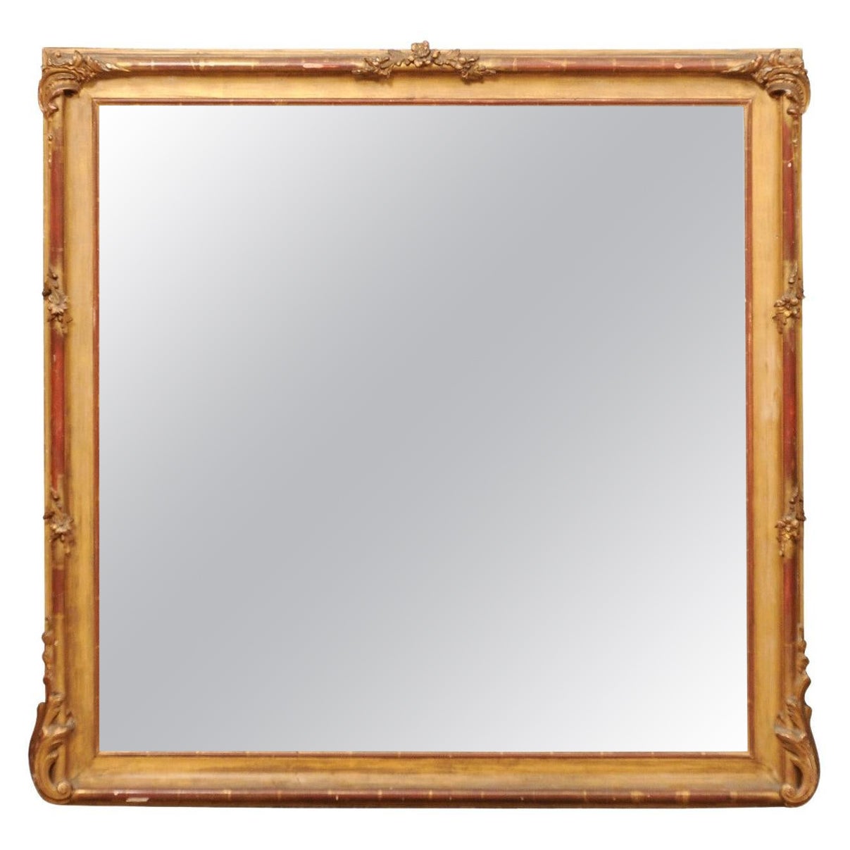 Rectangular Late 19th Century Continental Giltwood Mirror For Sale