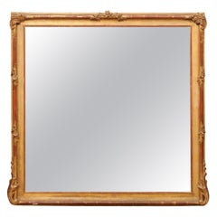Miroir rectangulaire en bois doré de la fin du XIXe siècle