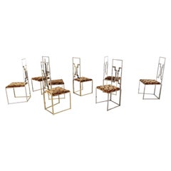 Chaises de salle à manger vintage en laiton par Belgo Chrom, 1970