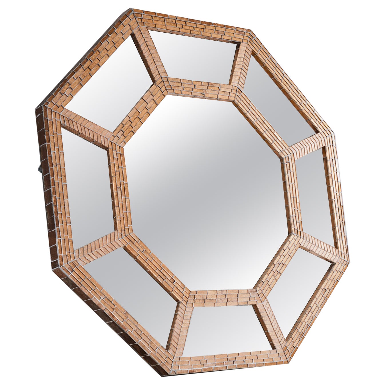 Miroir octogonal en mosaïque Ventana, fabriqué à la main au Royaume-Uni par Claire Nayman