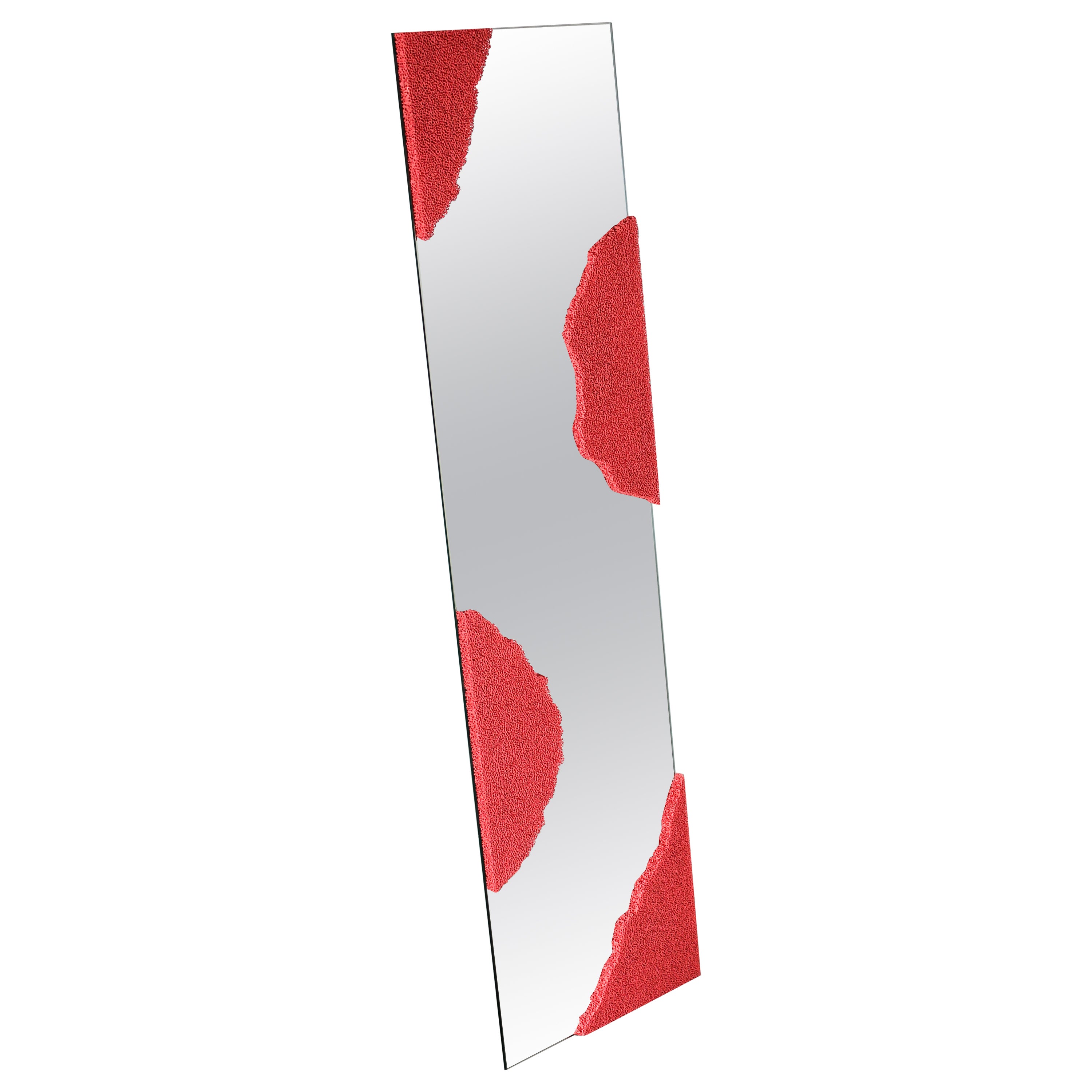 Miroir long rectangulaire LR en mousse de céramique de Jordan Keaney