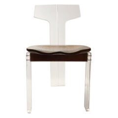 Vintage Designer Lucite T-Back Side / Desk Chair