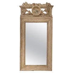 18th Century Swedish Gustavian Pinewood Wall Glass Mirror - Scandinavian Décor