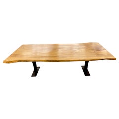 Live Edge Dining Table with "Y" Metal Base