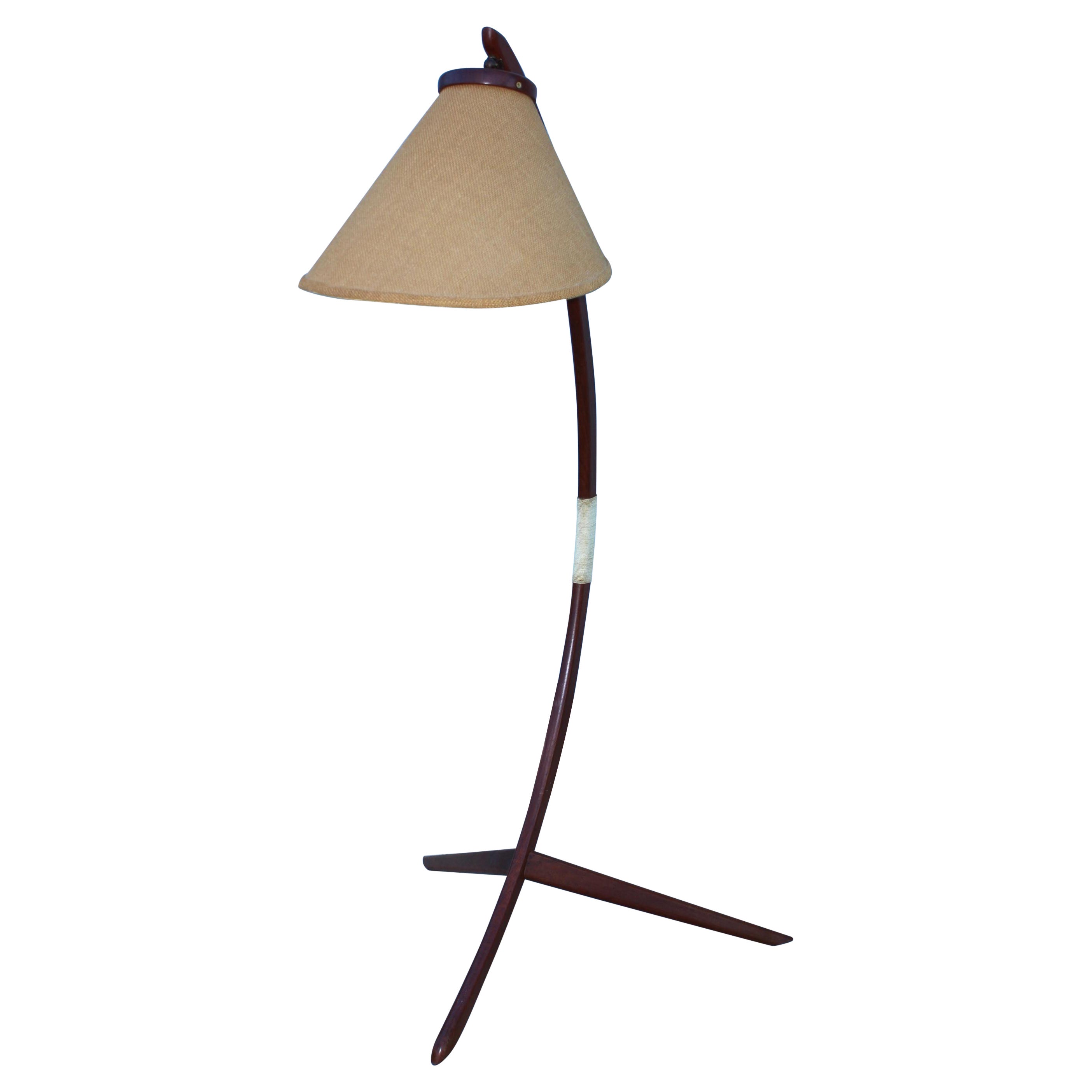 1960s Danish Modern Teak TripodLeg Floor Lamp at 1stDibs