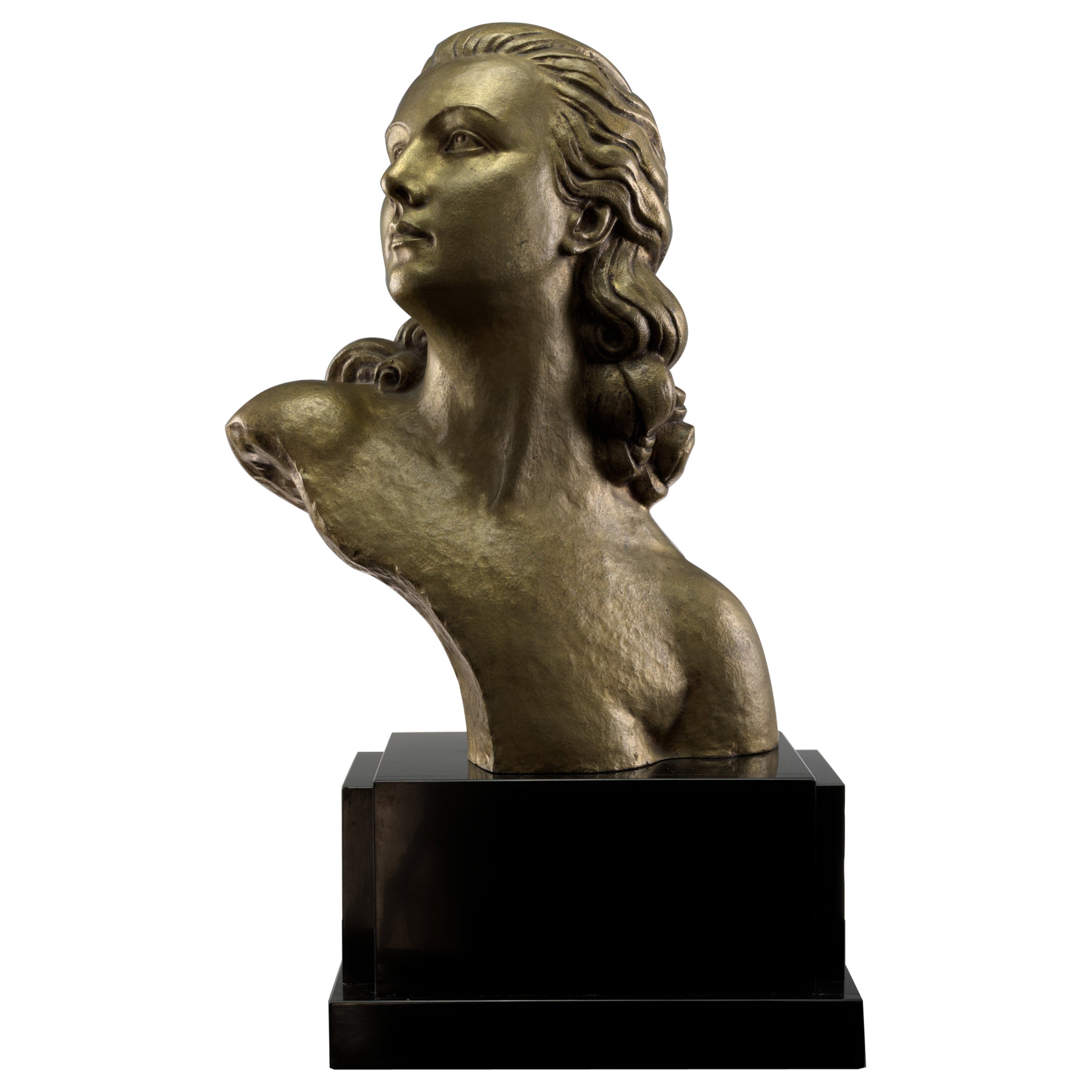 Demétre Chiparus Art Deco Bronze Bust, France, 1925  Titled "Serenity"