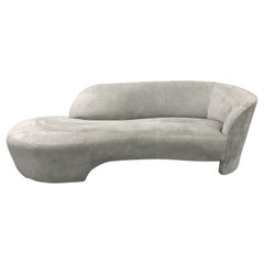 Retro Mid-Century Weiman for Preview Cloud Sofa, Grey Suede, Kidney Shape