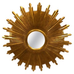 Monumental Glamorous Carvers Guild Gilded Sunburst Mirror