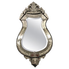 Glitzy Venetian Fancy Etched Wall Mirror
