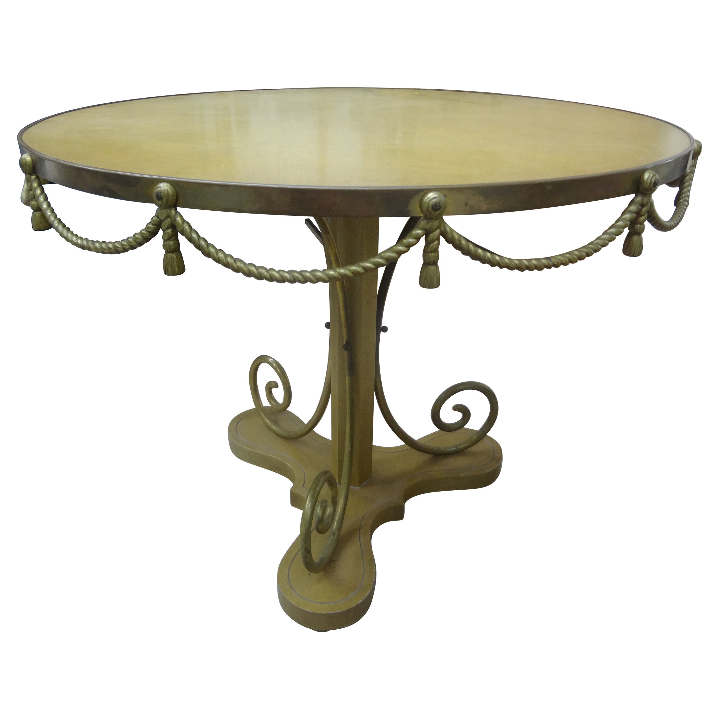 Nice MidCentury Modern Italian Center Table in Marble with Brass