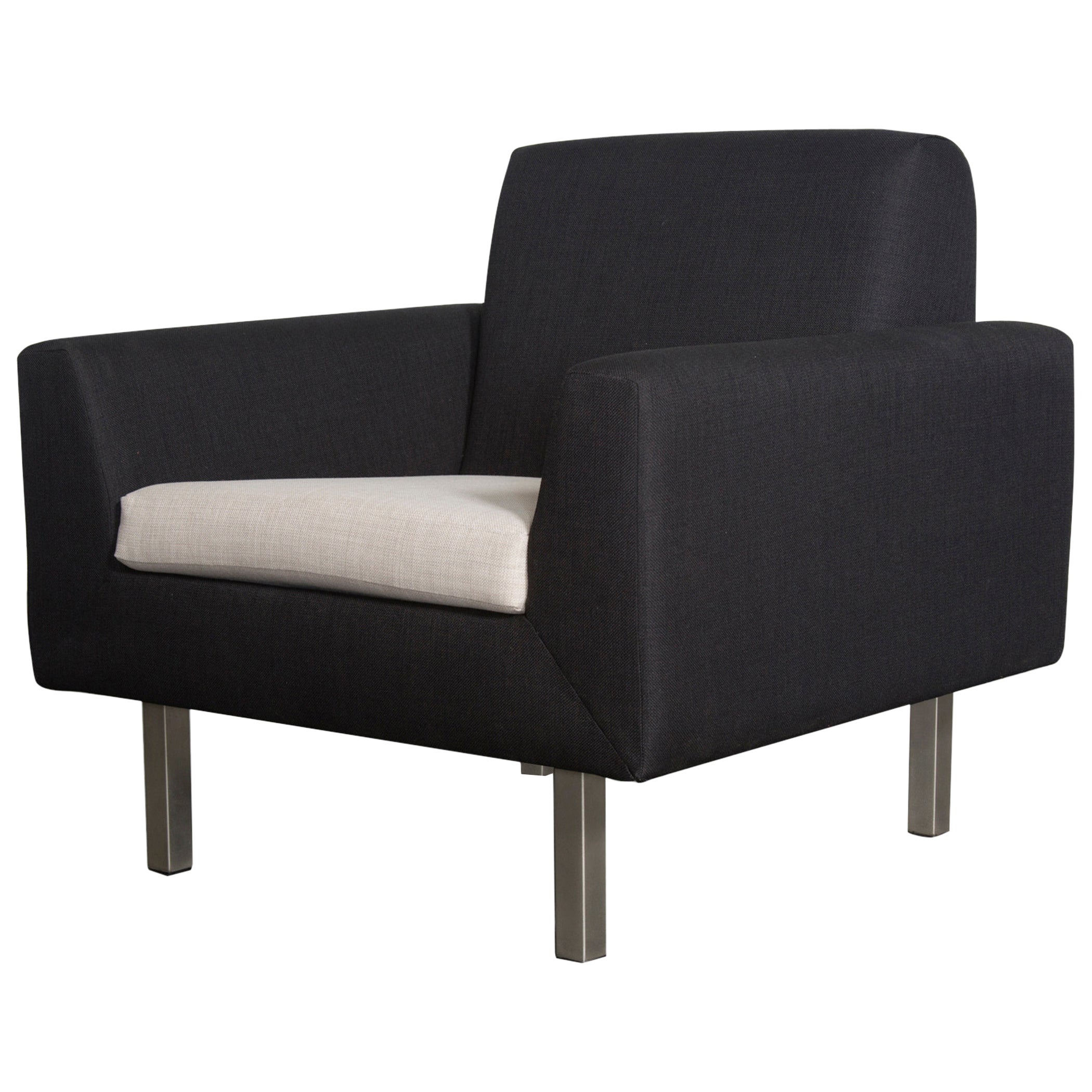 Mid-Century Artifort Two-Toned Club Chair with Chrome Legs