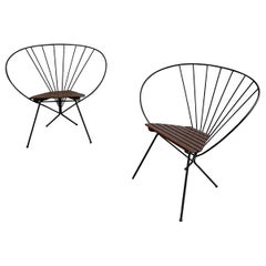 Mid-Century Modern Wrought Iron Peacock Chairs
