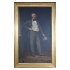 1890 Monumental Hugh Glazebrook Full Length Gentleman Portrait Oil Painting