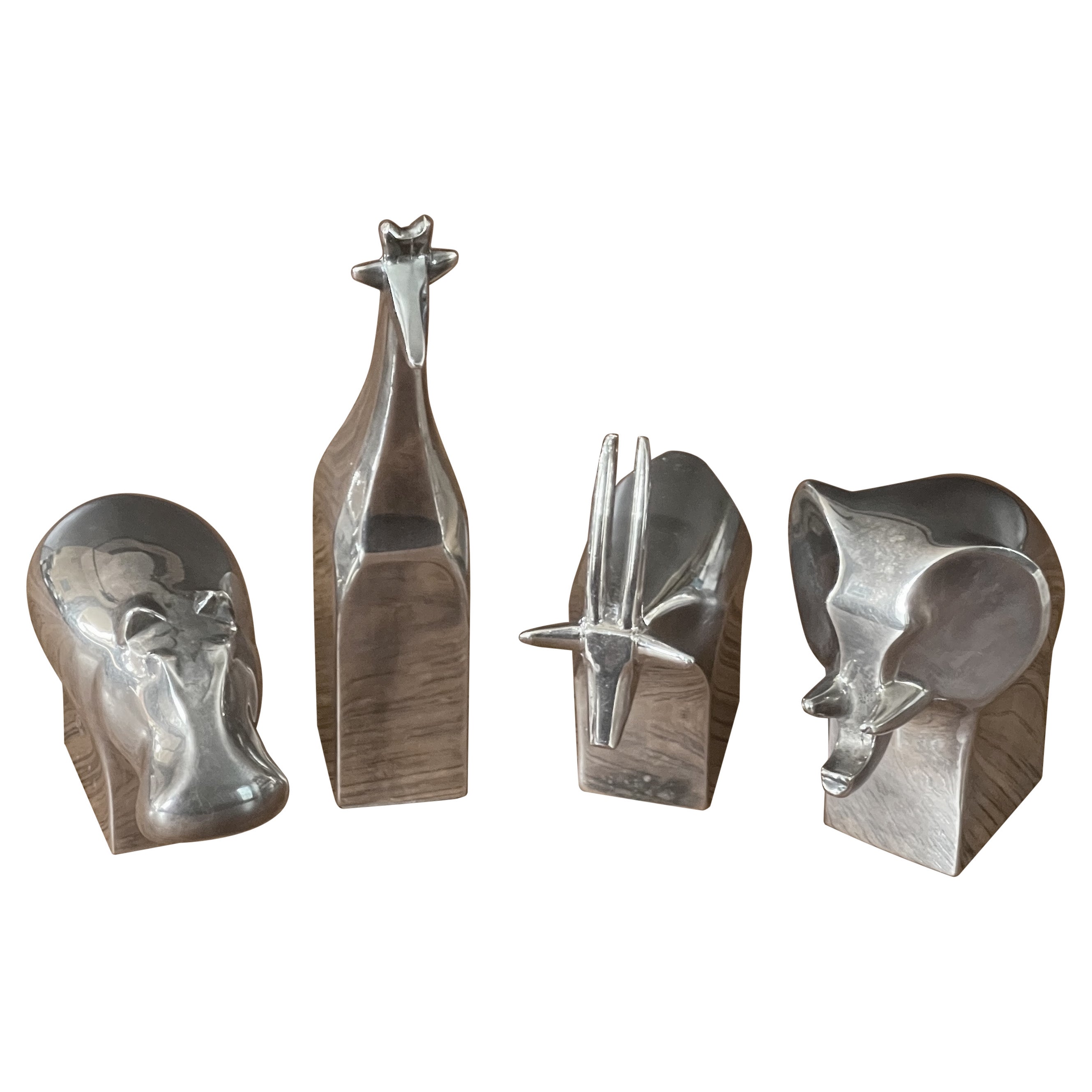 Set of Four Plated Animal Paperweights by Gunnar Cyren for Dansk
