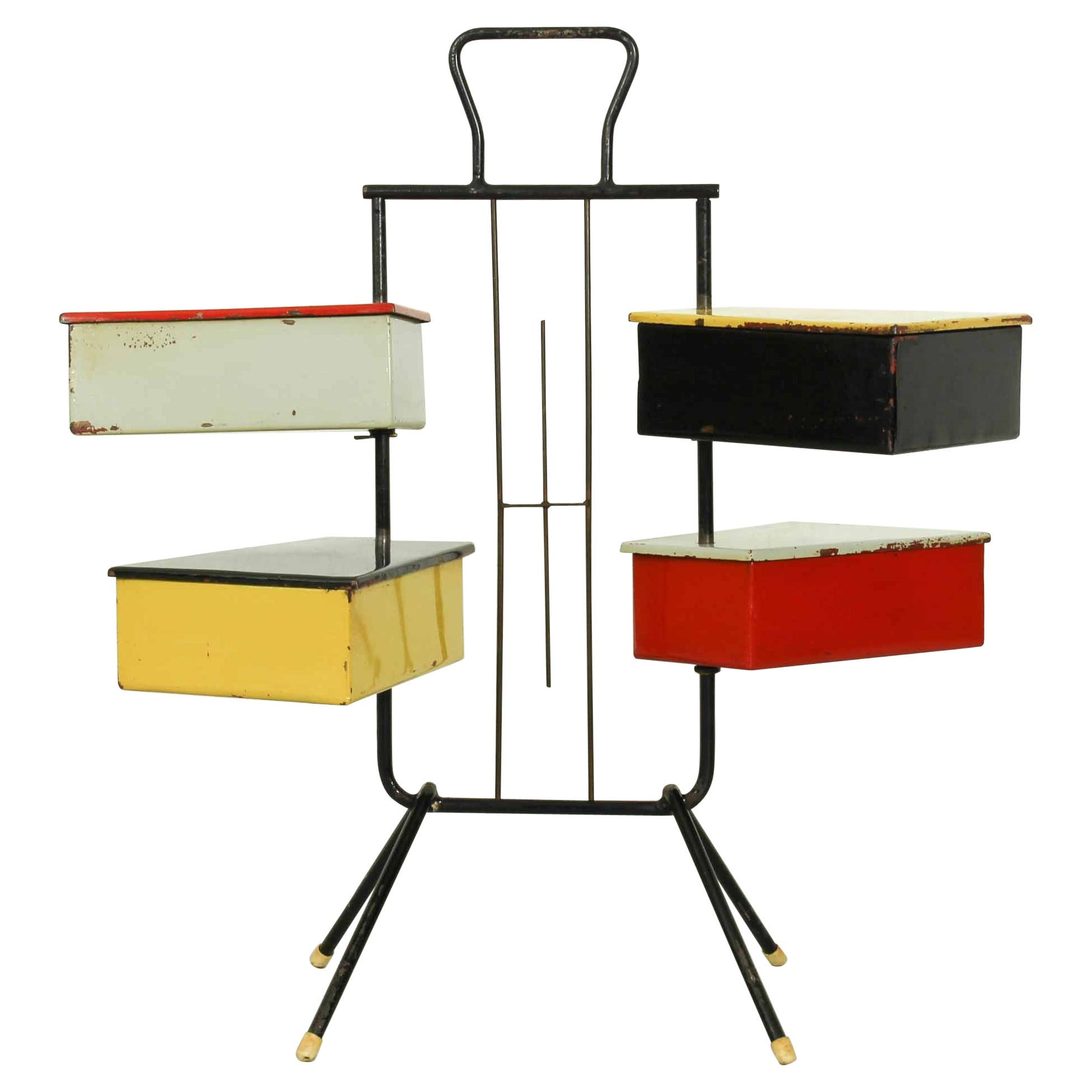 Nähkasten im niederländischen Design von Joost Teders für Metalux, 1950er Jahre im Angebot