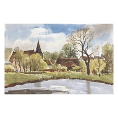 Densham Hill Pool, Original British Watercolour Painting