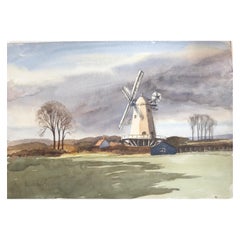 Vintage Shipley Mill, Signed Original British Watercolour Painting