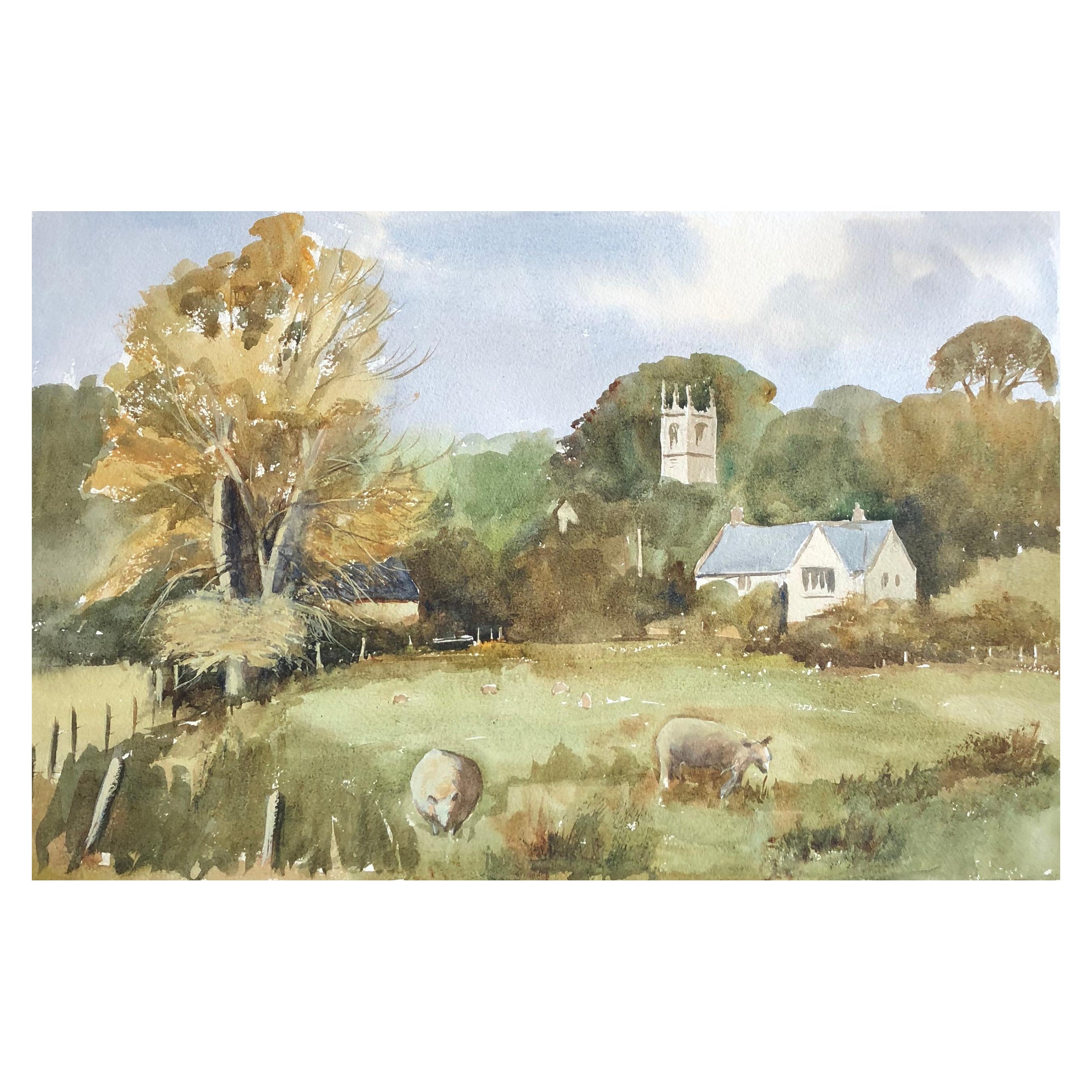 Fisherton, Original British Watercolour Painting For Sale