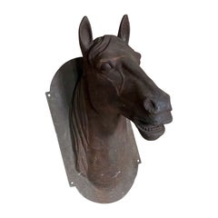 Late 20th Century Cast Iron Wall Mounted Horse Head