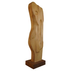 Swedish Modern Large Wooden Carved Sculpture, By Sven Olsson, Mid 20th Century