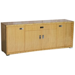 Vintage Giorgio Collection Burr Satinwood & Chrome Sideboard Drawers Suite