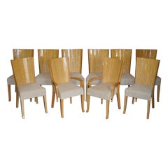 X10 Giorgio Collection Huge Burr Satinwood Dining Chairs Part Suite
