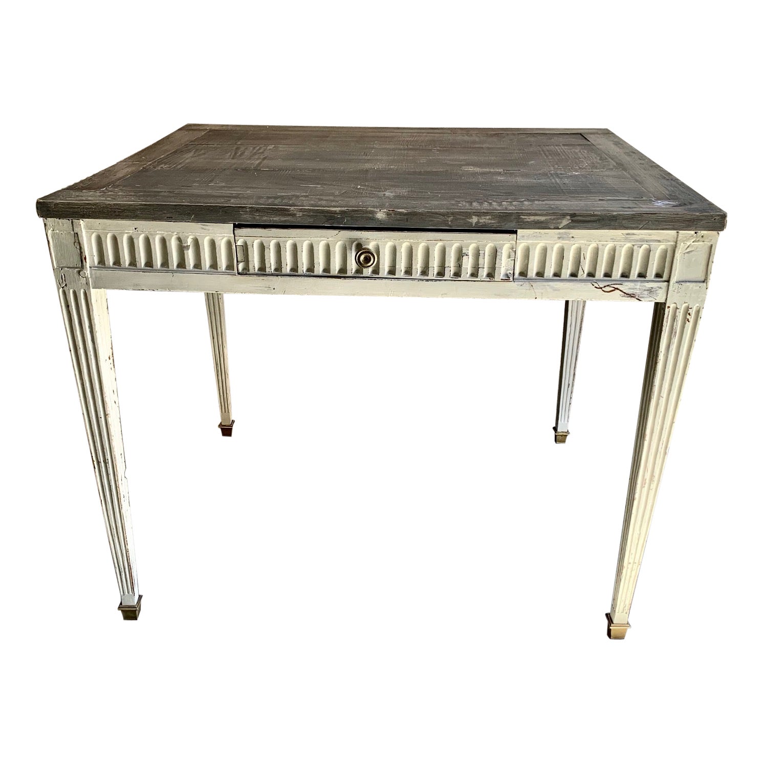 Swedish Gustavian Style Painted Pinewood Desk Console Table