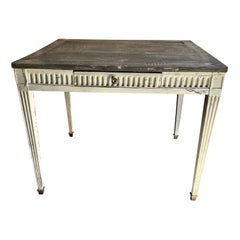 Swedish Gustavian Style Painted Pinewood Desk Console Table