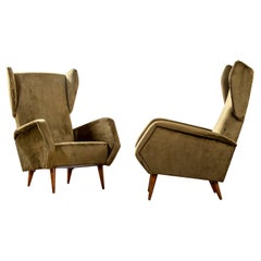 20th Century Gio Ponti Cassina Pair of Armchairs for Hotel Royal in Naples '50s