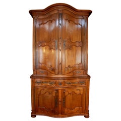 Antique Mid-18th Century French Grand Buffet a Deux Corps of Walnut and Cherry Wood