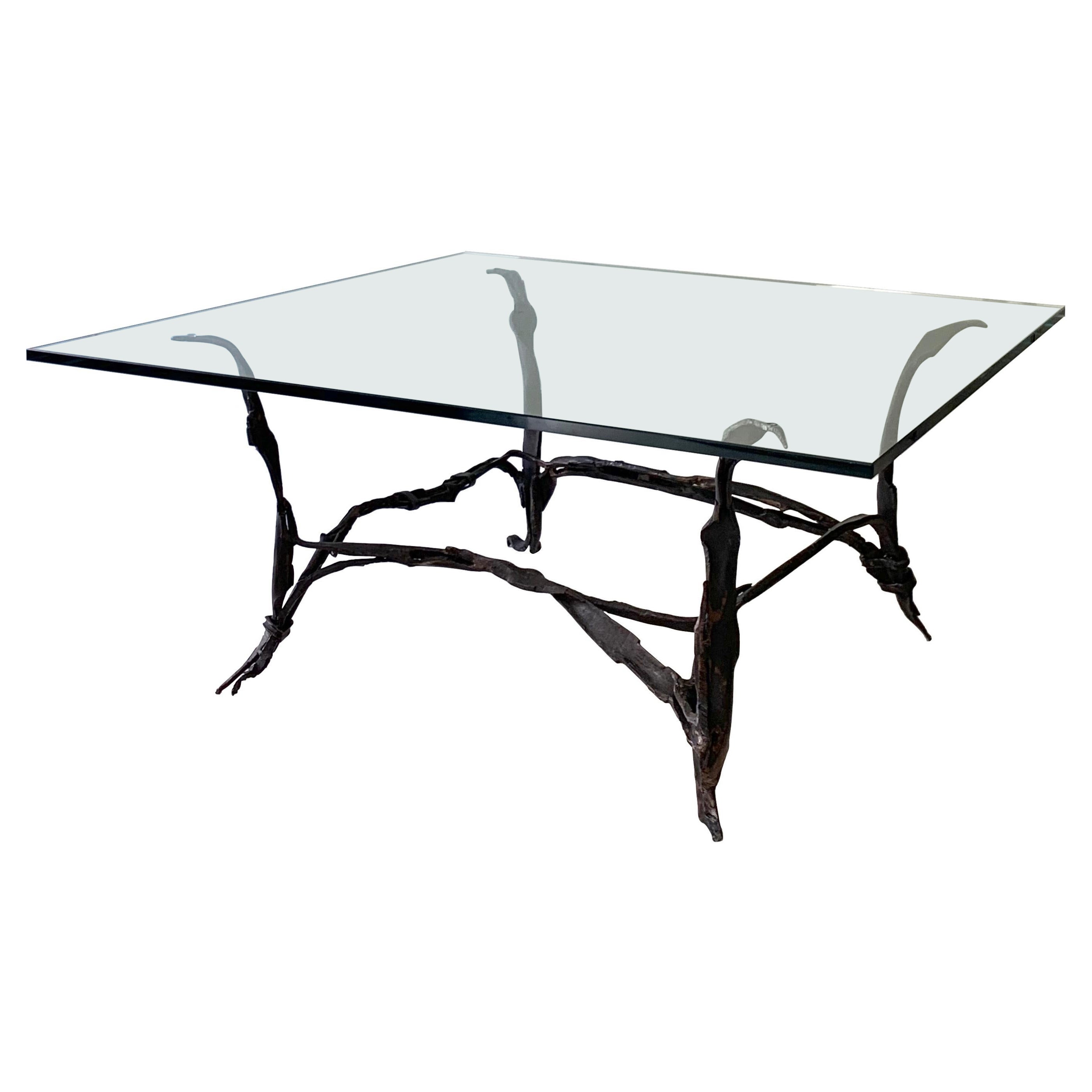 Contemporary Wrought Iron Coffee Table by Nicolas Thevenin For Sale