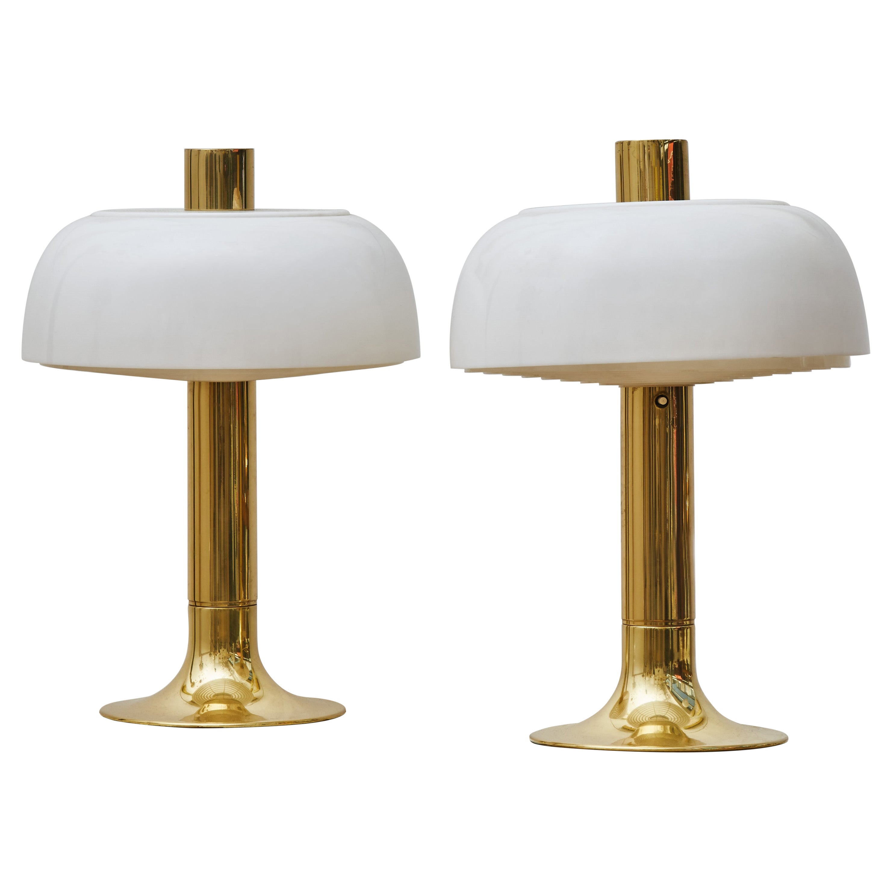 Pair of Hans Agne Jakobsson B205 Table Lamps in Brass and Acrylic