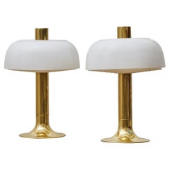 Pair of Hans Agne Jakobsson B205 Table Lamps in Brass and Acrylic