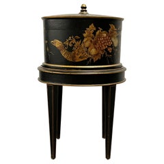 Hollywood Regency Style Lidded Casket Box on Stand