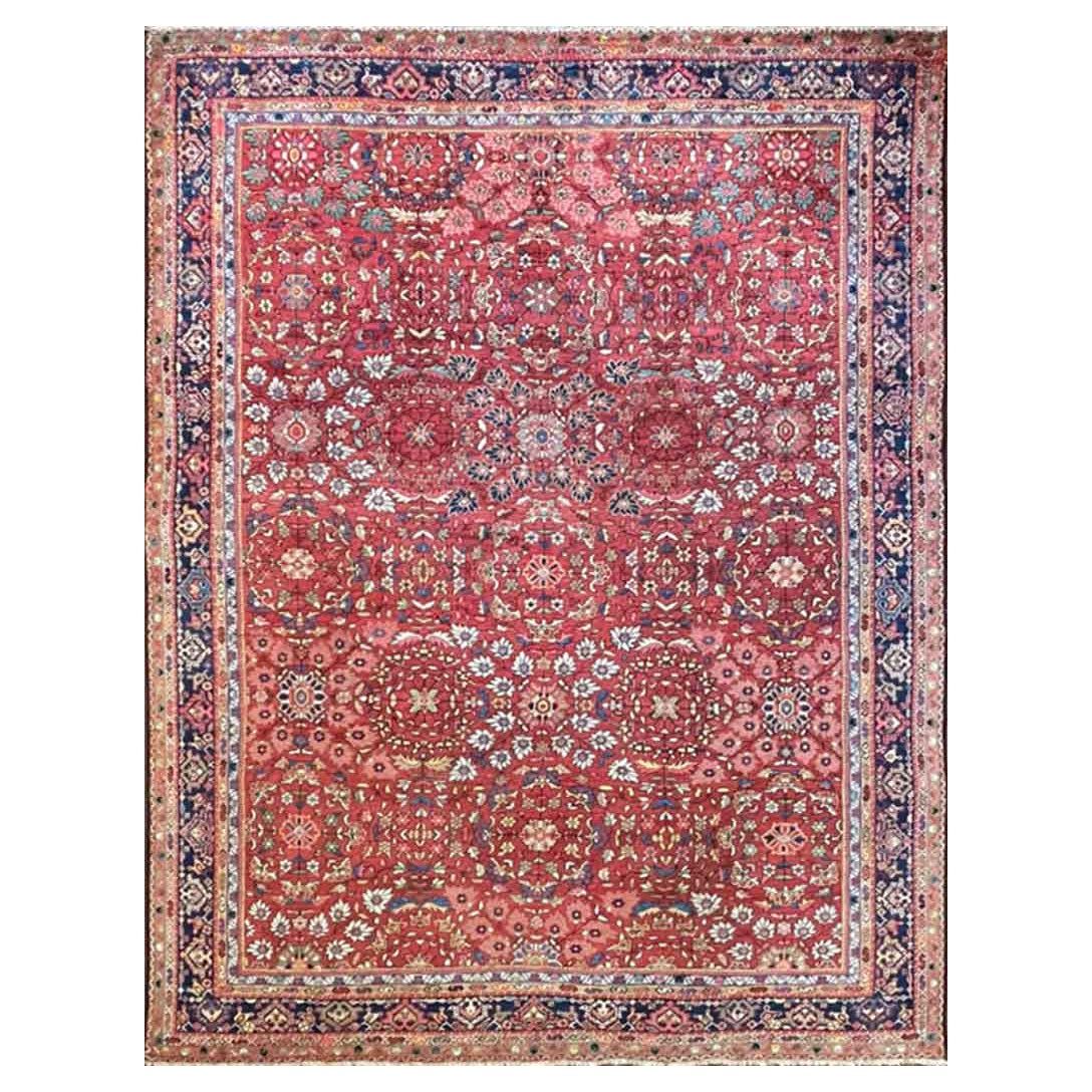 Antique Persian Sultanabad / Mahal, c-1900's 8'11" x 11'11" For Sale