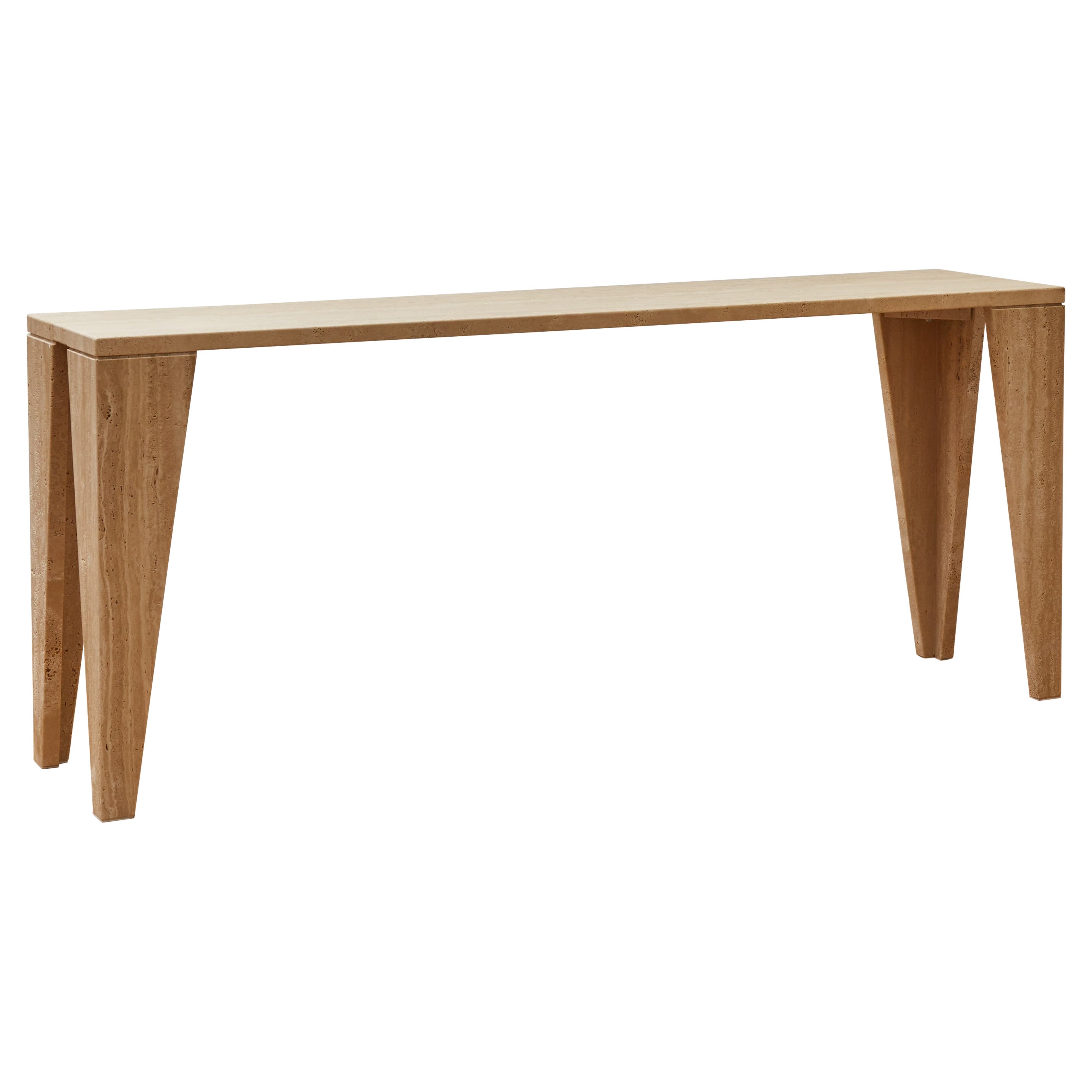 Contemporary Travertine Console by Glustin Luminaires For Sale