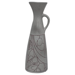Carafe ou pichet en grès géométrique moderniste de Lapid Israel Pottery