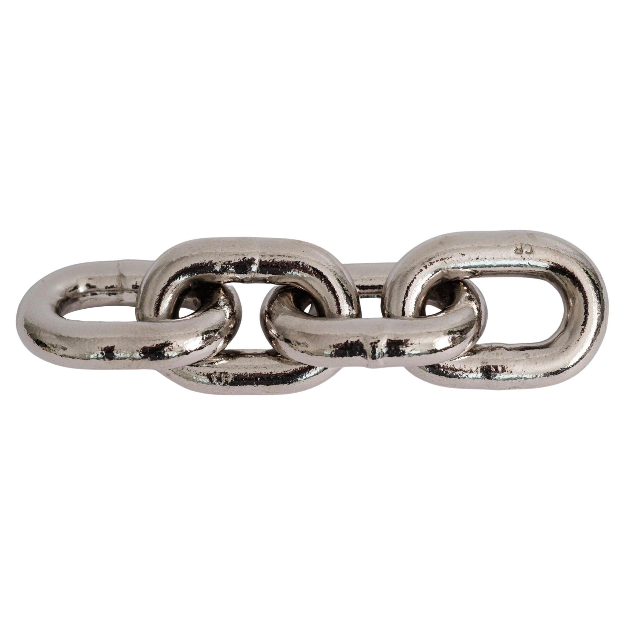 Large Carl Auböck Model #5072 'Chain' Nickel Paperweight For Sale