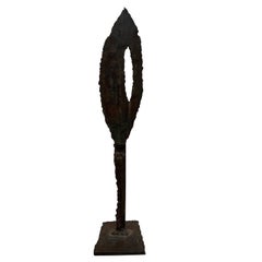 Mid-Century Torch Cut and Welded Steel Spear Sculpture