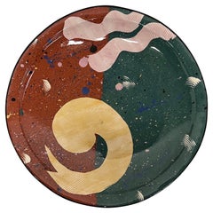 Assiette plate d'art postmoderne Claudia Reese Cera-Mix Studio Pottery