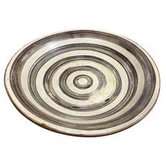 Japanese Asian Large Ceramic Stoneware Studio Pottery Wabi-Sabi Bowl Charger