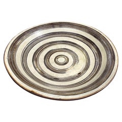Japanese Asian Large Ceramic Stoneware Studio Pottery Wabi-Sabi Bowl Charger