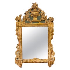 18th Century Italian Carved and Parcel Gilt Mirror