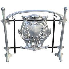 Used Art Nouveau Fire Screen, Aluminum, After Hector Guimard