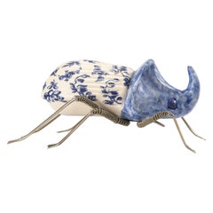 Ceramic Stag Beetle and White Metal by Estudio Guerrero