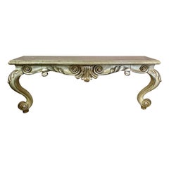 Vintage French Style Painted & Parcel Gilt Console