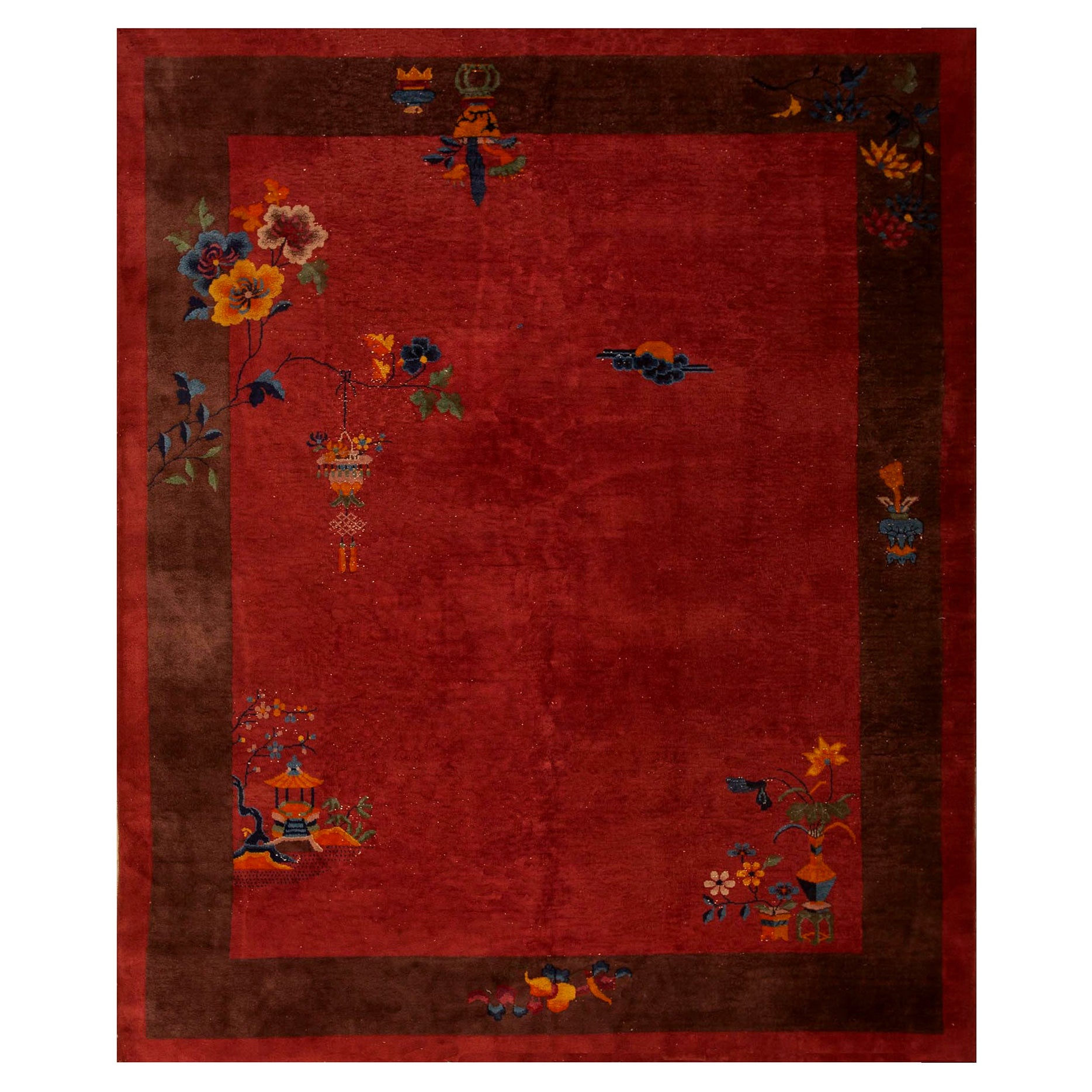 Chinesischer Art-Déco-Teppich aus den 1920er Jahren (  8' x 9'9" - 245 x 298 )  im Angebot