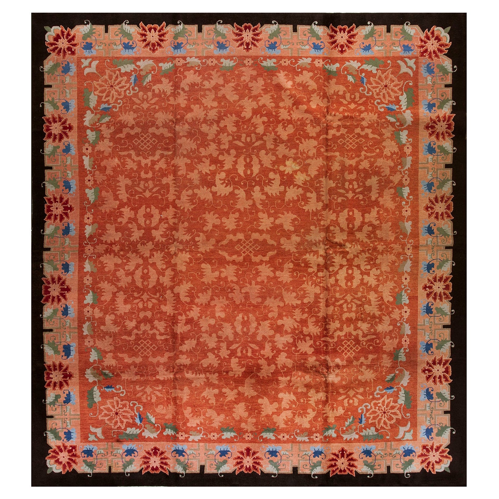 1920s Chinese Art Deco Carpet ( 10' 6" x 11' 8" - 320 x 355 cm ) For Sale