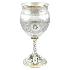 Antique Victorian Sterling Silver Gilt Goblet '1871'
